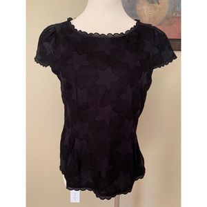 Marc by Marc Jacobs Black Star Peplum Top